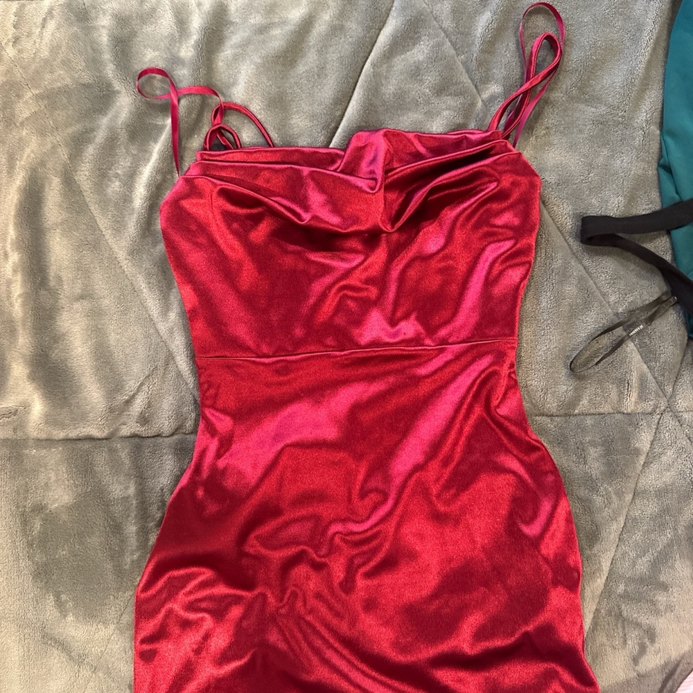 Windsor Red Satin Maxi Dress